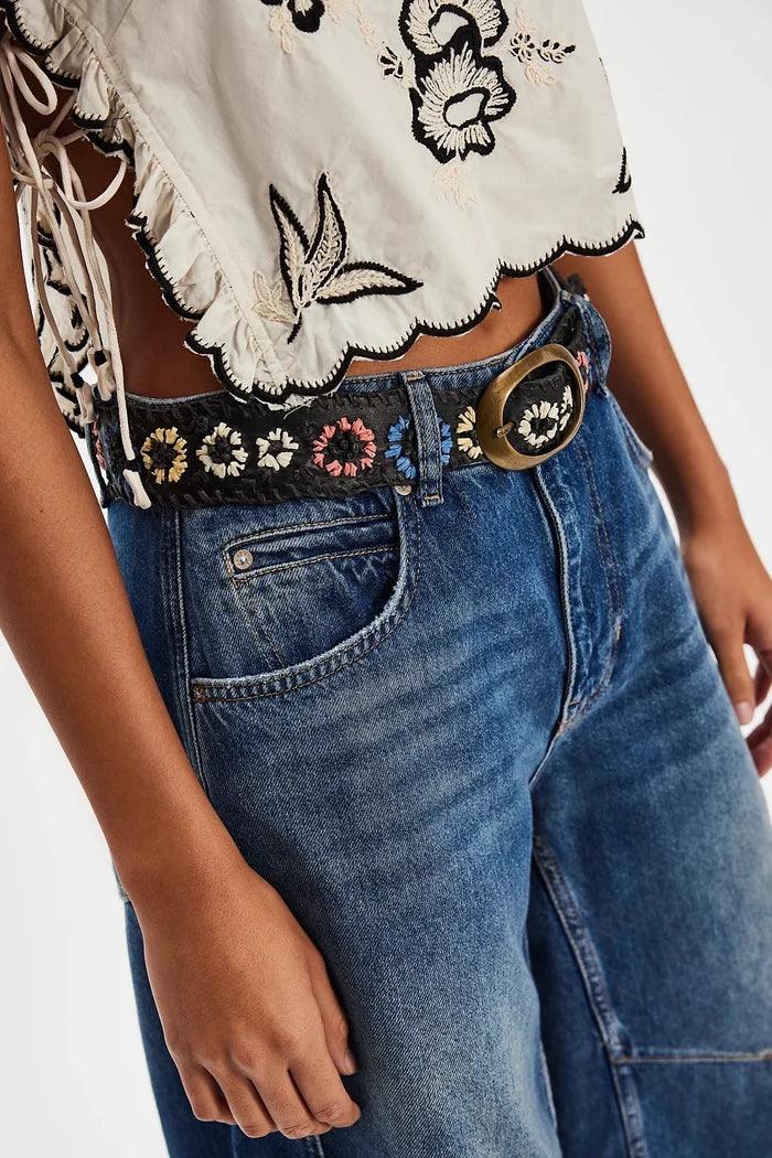Indigo Dreaming Raffia Belt | Coastal