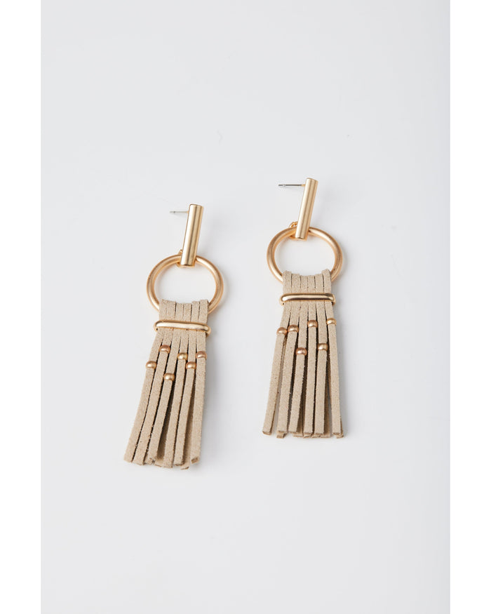 Indigo Earrings in Ecru