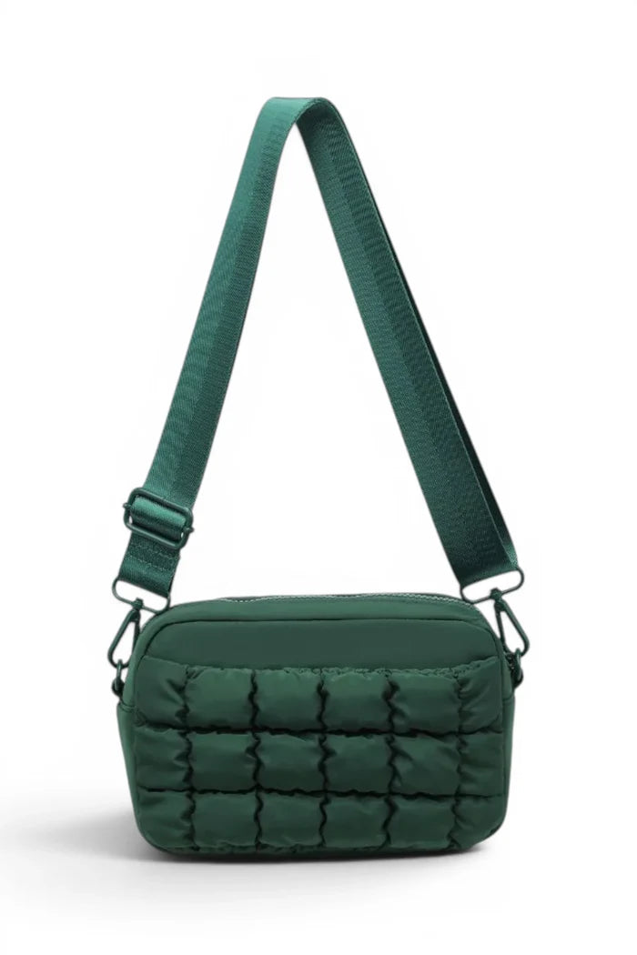 Inspiration Quilted Nylon Crossbody | Emerald