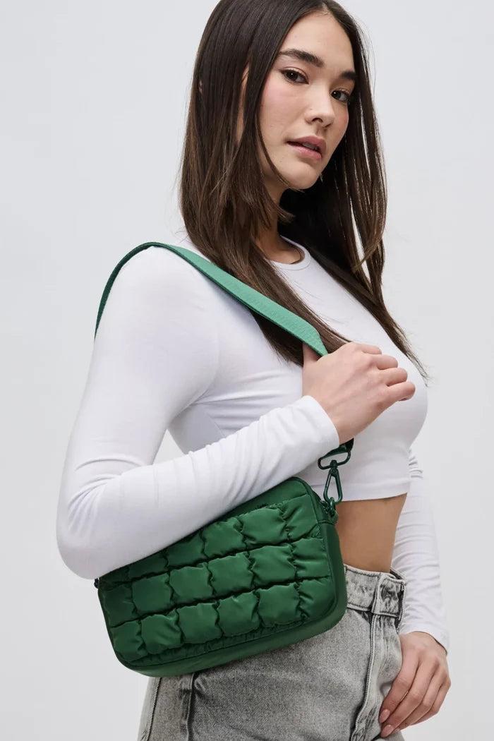 Inspiration Quilted Nylon Crossbody | Emerald