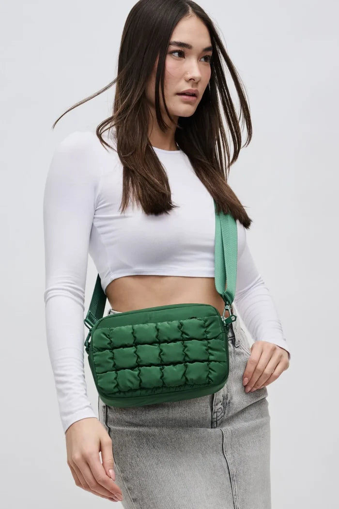 Inspiration Quilted Nylon Crossbody | Emerald
