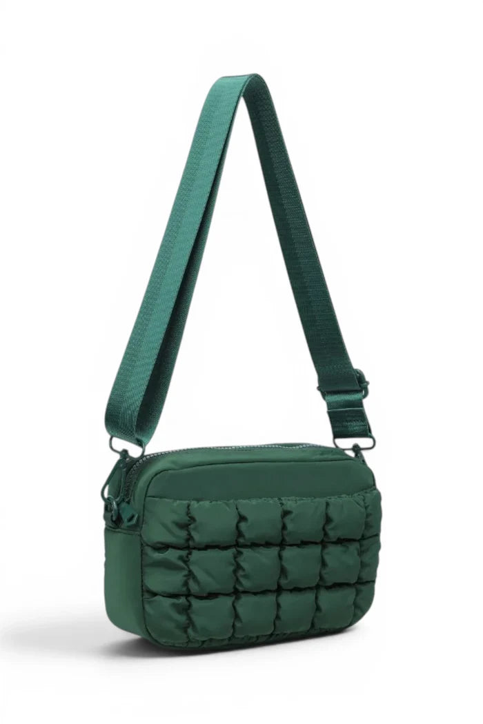 Inspiration Quilted Nylon Crossbody | Emerald