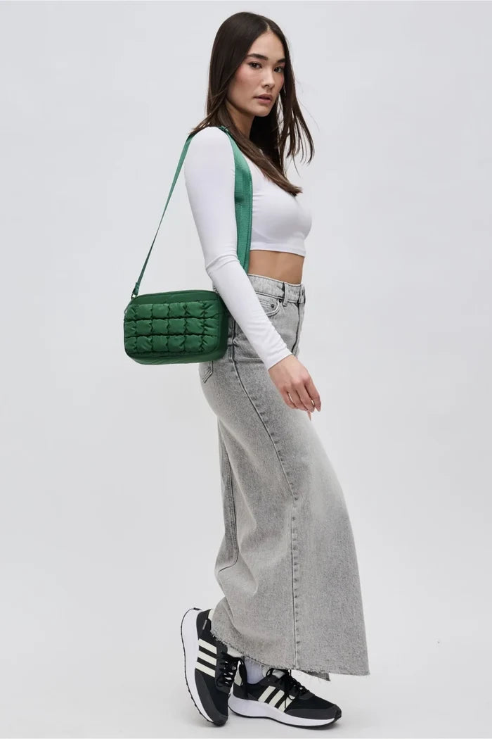 Inspiration Quilted Nylon Crossbody | Emerald