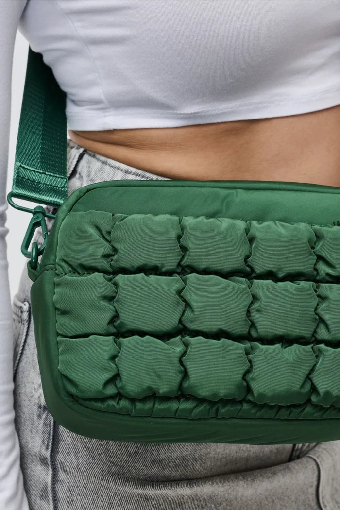Inspiration Quilted Nylon Crossbody | Emerald