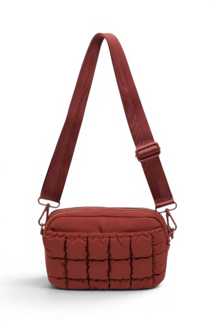 Inspiration Quilted Nylon Crossbody | Rust