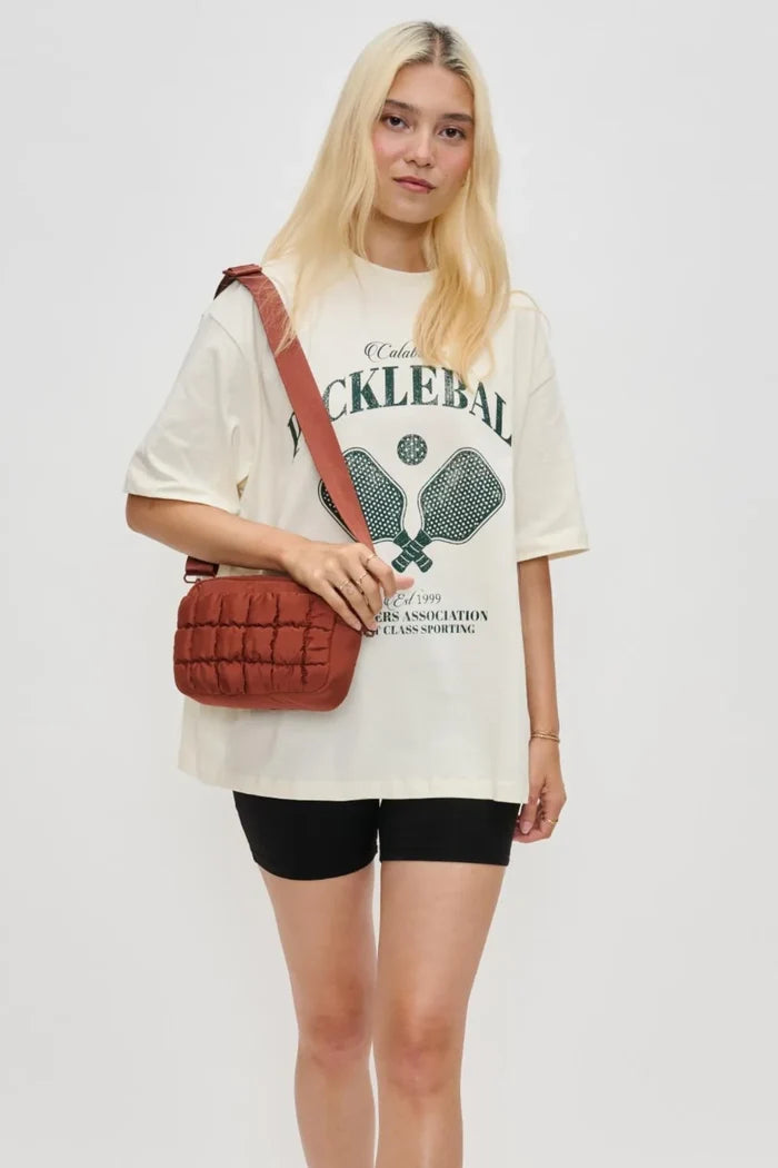 Inspiration Quilted Nylon Crossbody | Rust
