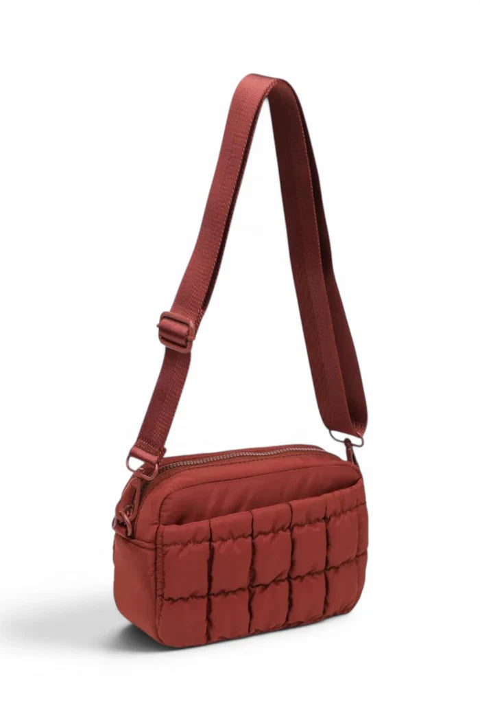 Inspiration Quilted Nylon Crossbody | Rust