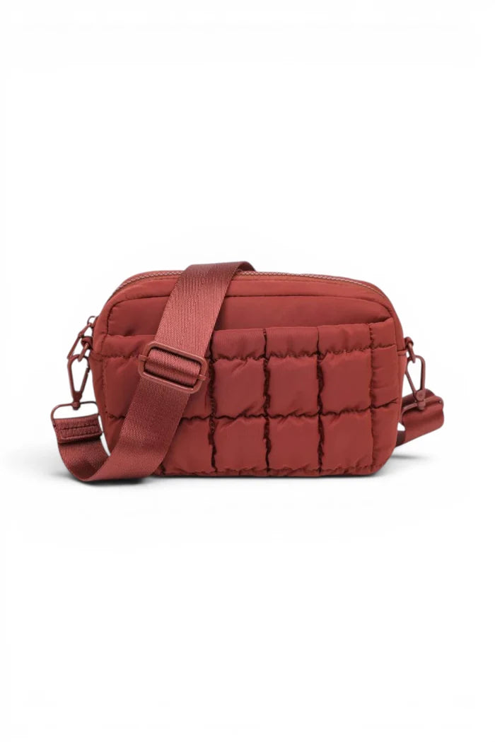 Inspiration Quilted Nylon Crossbody | Rust
