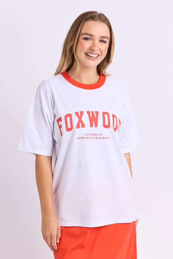 Interval Contrast Tee | White/Red