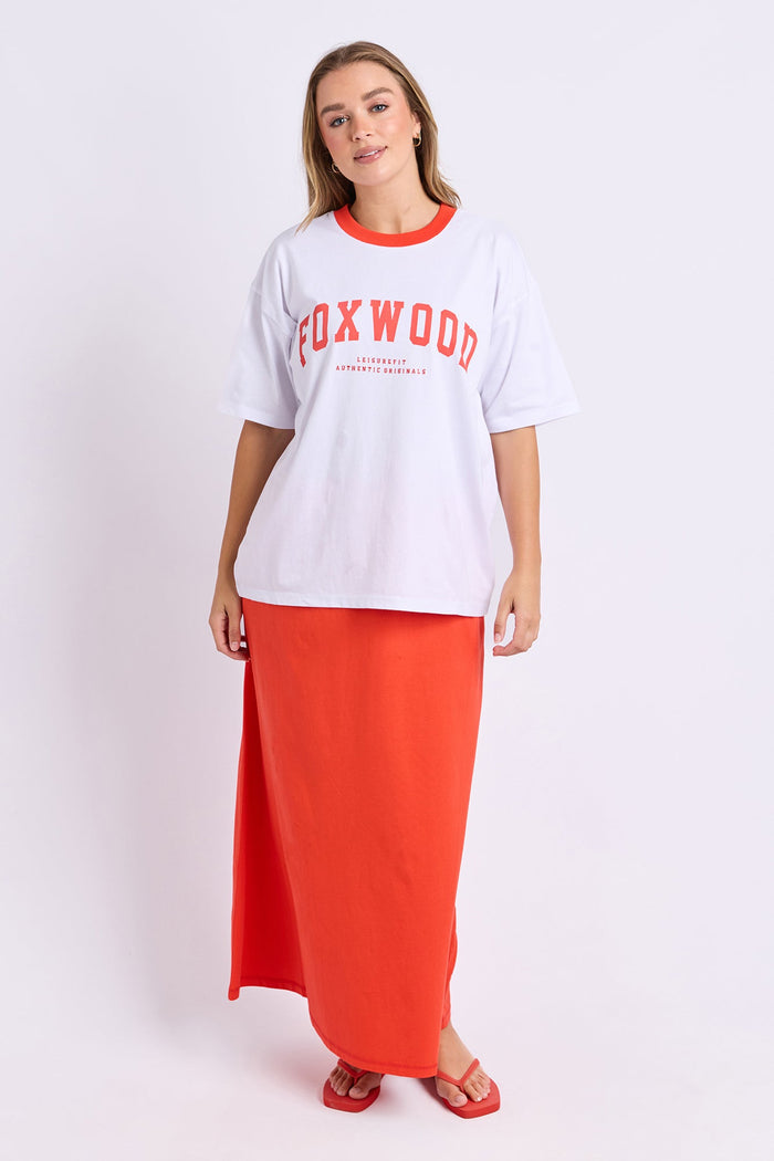 Interval Contrast Tee | White/Red