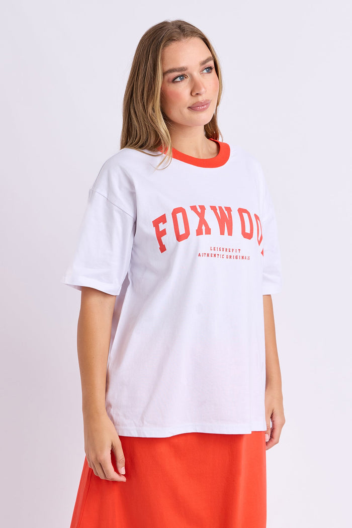 Interval Contrast Tee | White/Red