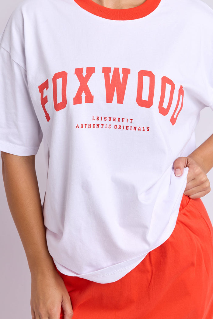Interval Contrast Tee | White/Red