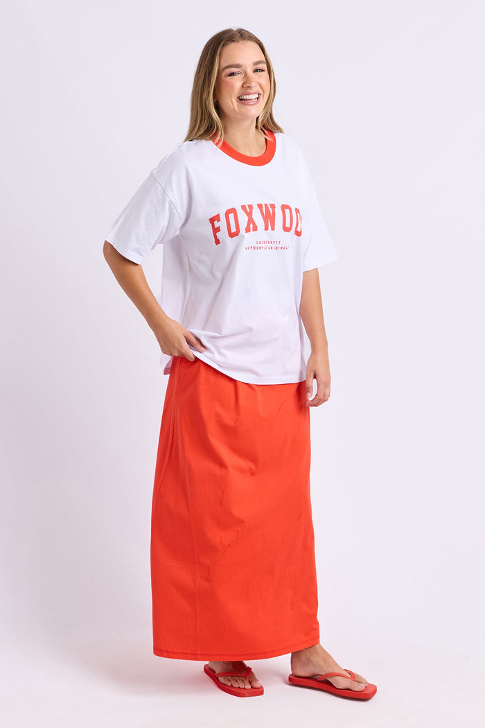 Interval Contrast Tee | White/Red