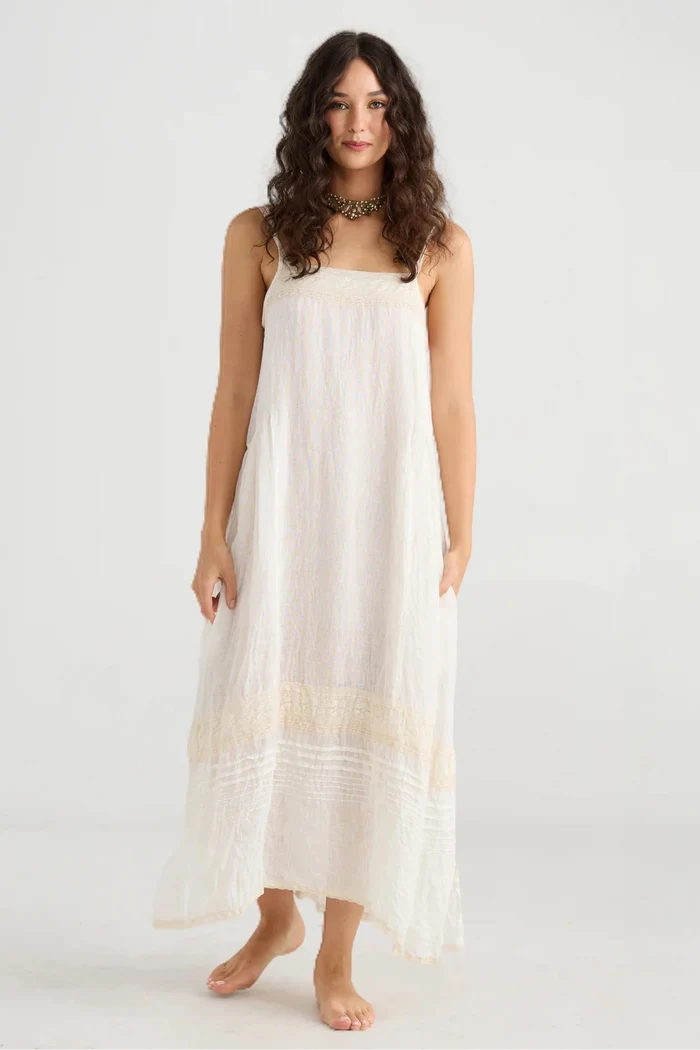Isadore Cami Linen Dress | Cream Puff