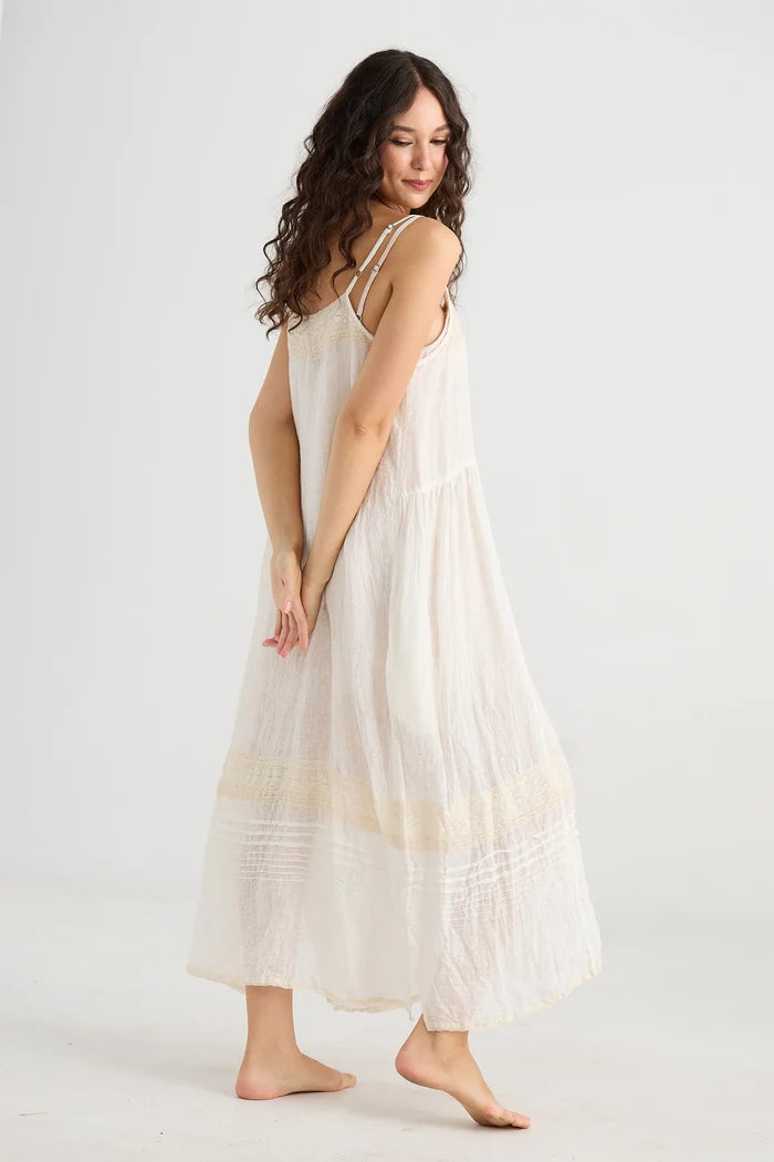 Isadore Cami Linen Dress | Cream Puff