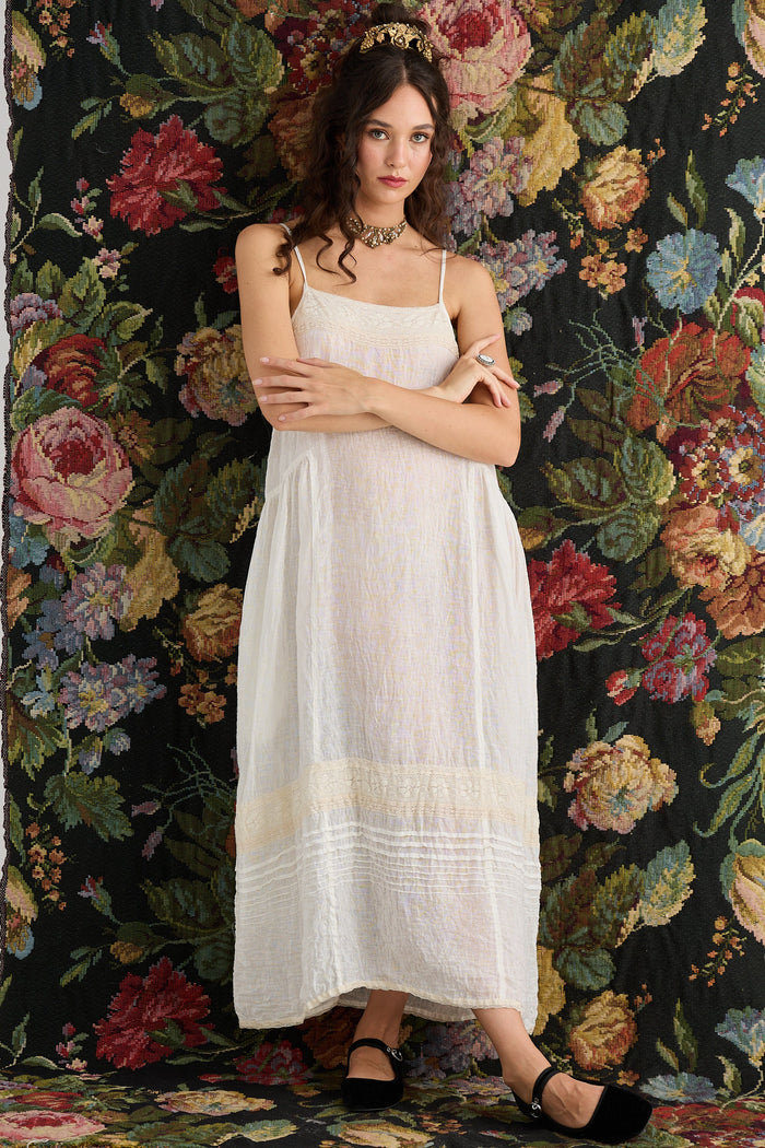 Isadore Cami Linen Dress | Cream Puff