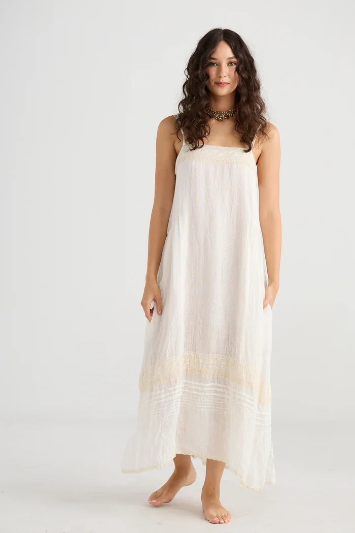 Isadore Cami Linen Dress | Cream Puff