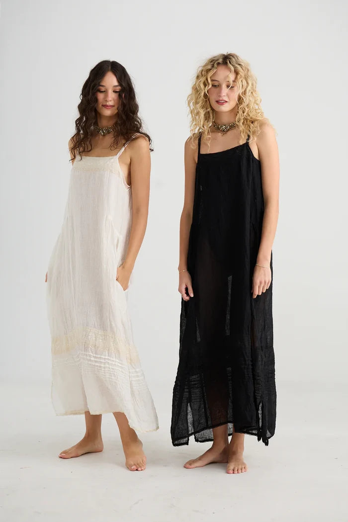 Isadore Cami Linen Dress | Cream Puff