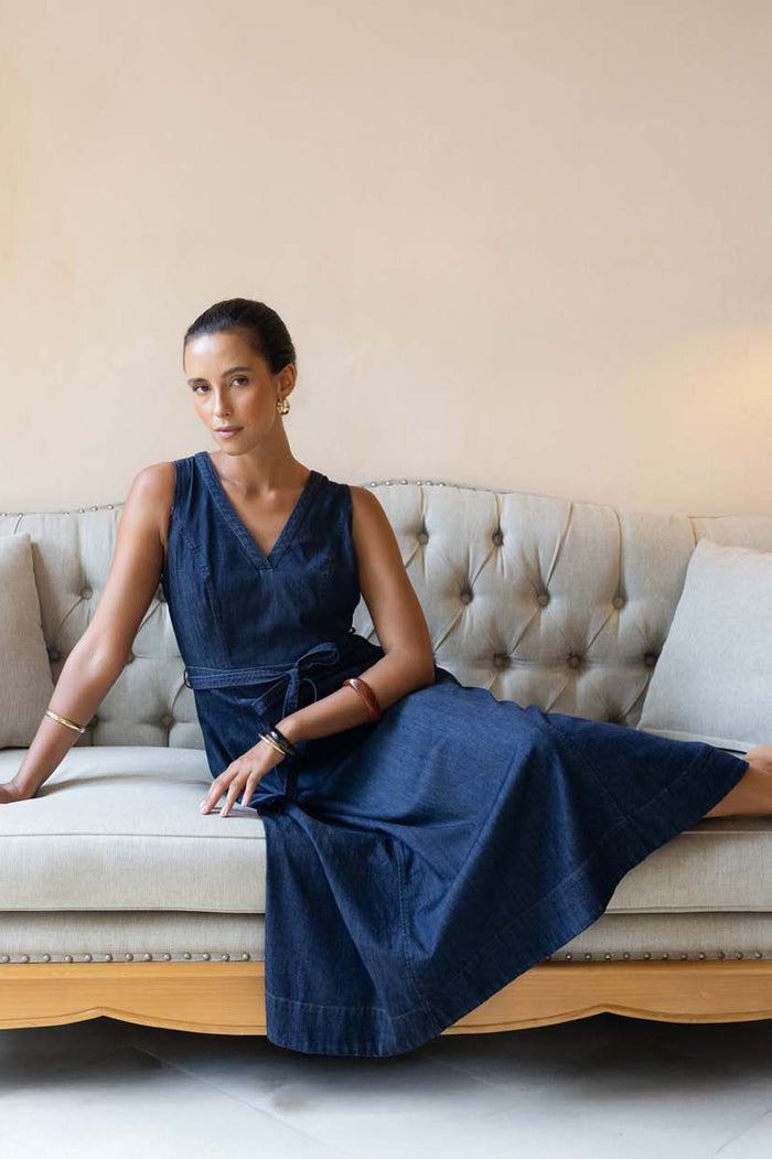 Ivy Denim Midi | Dark Denim