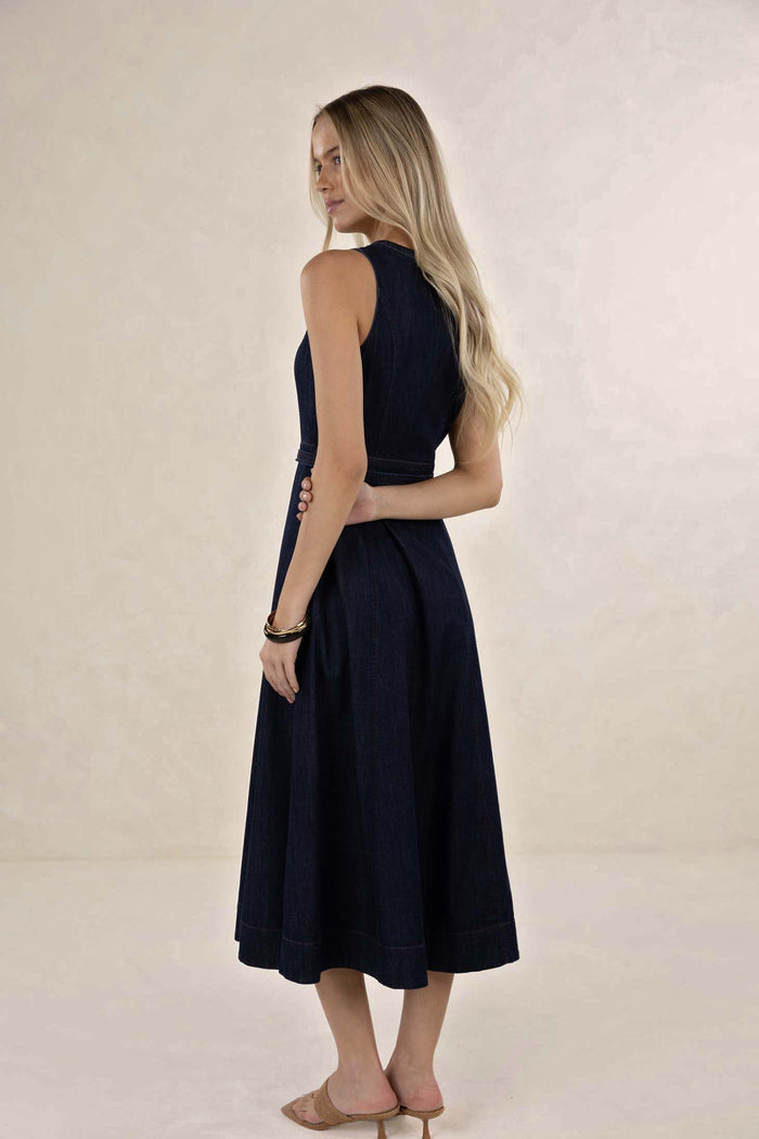 Ivy Denim Midi | Dark Denim