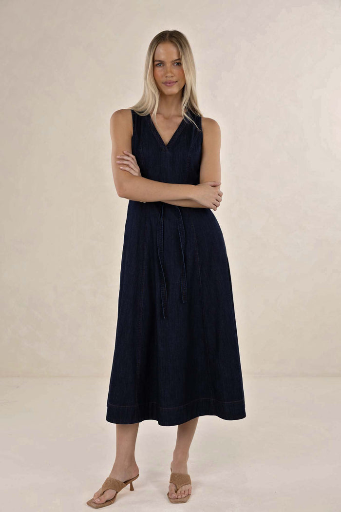 Ivy Denim Midi | Dark Denim