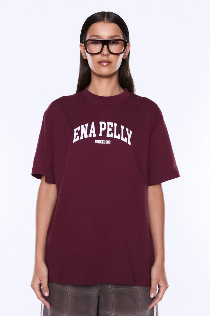 Ivy Relaxed Tee | Burgundy