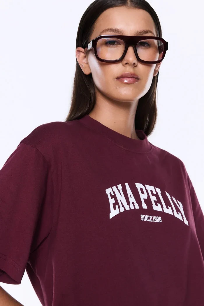Ivy Relaxed Tee | Burgundy