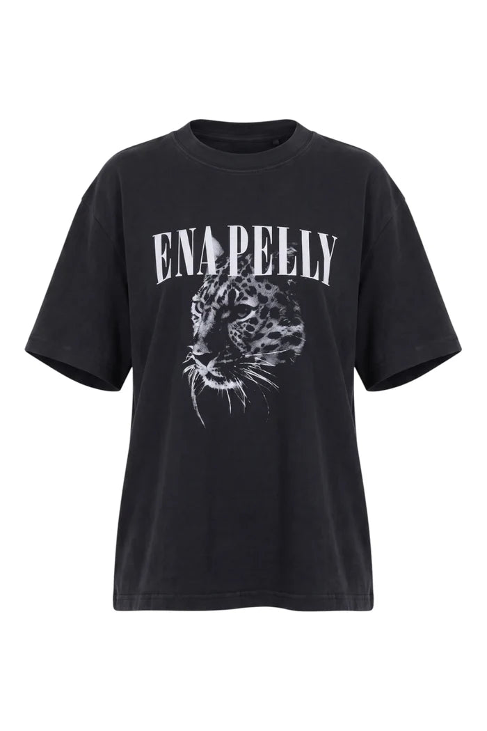 Ivy Relaxed Tee | Vintage Black/Cheetah