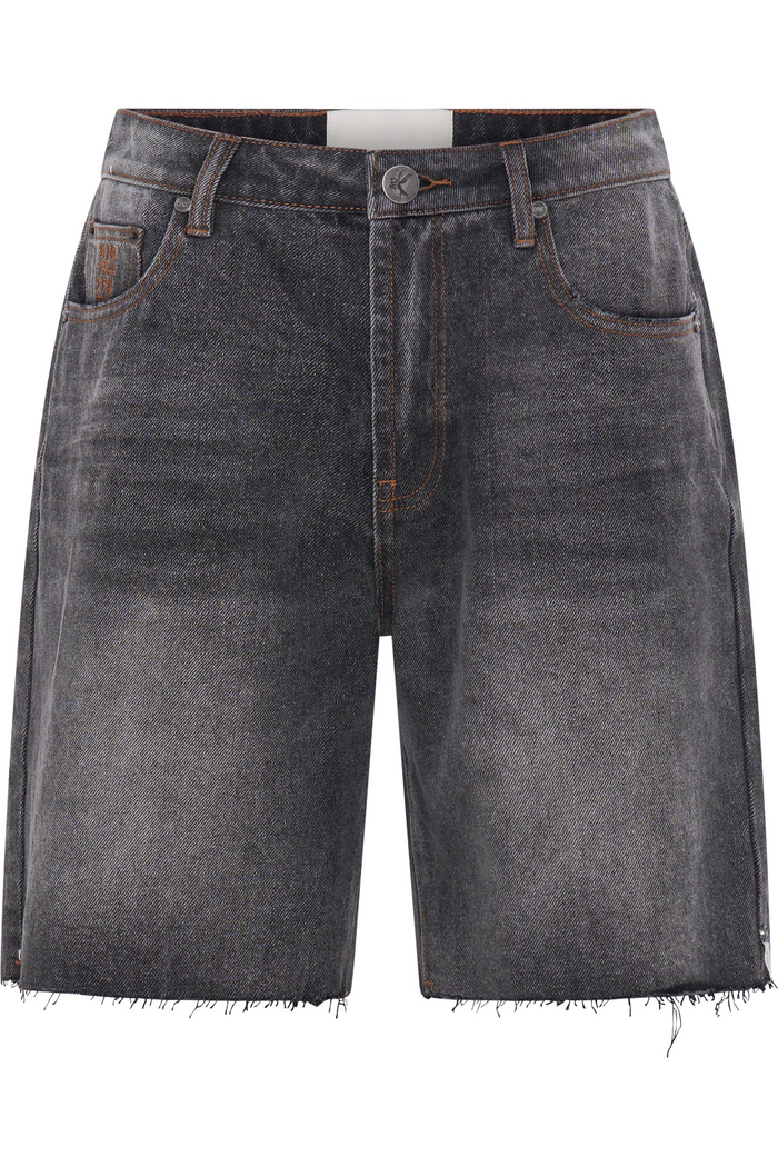 Jacksons Mid Waist Wide Leg Denim Shorts | Worn Black
