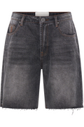 Jacksons Mid Waist Wide Leg Denim Shorts | Worn Black