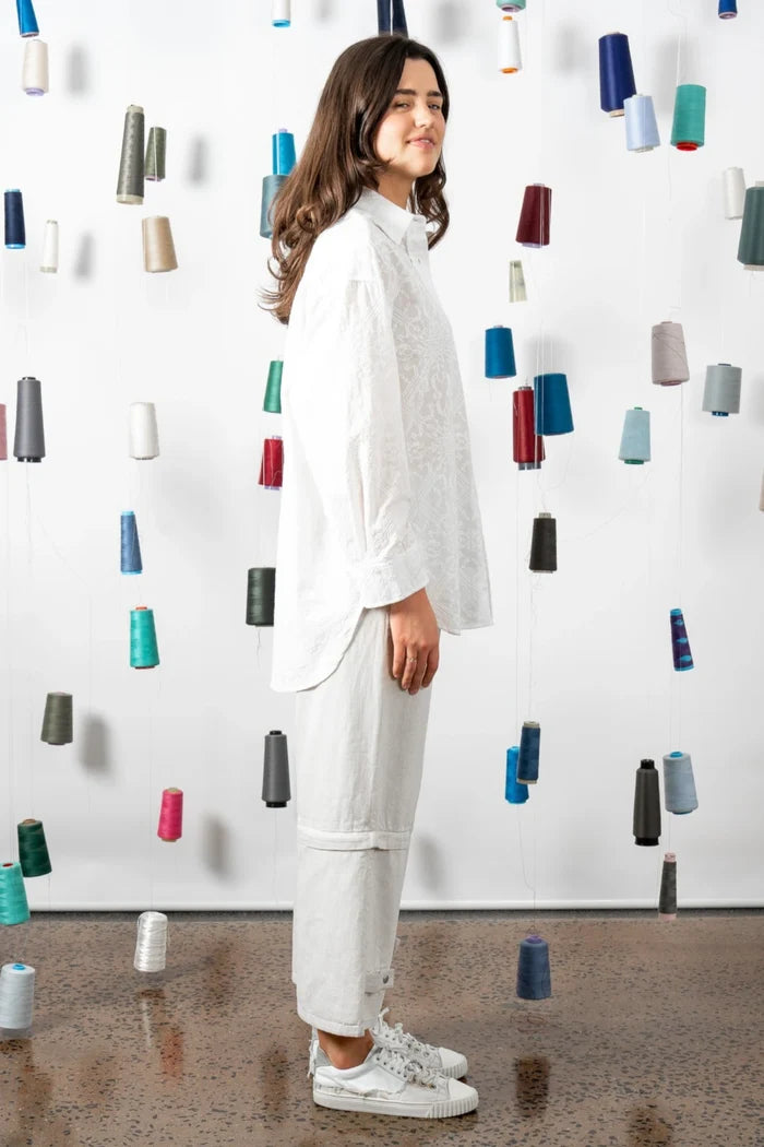 Jarrah Shirt | Embroidered White