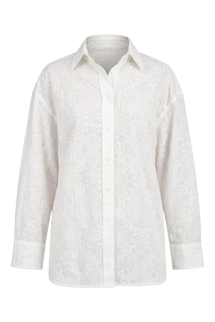 Jarrah Shirt | Embroidered White