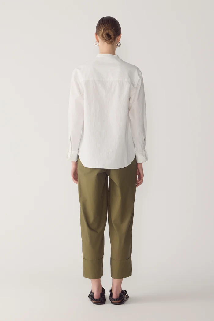 Jordyn Shirt | White Pinstripe