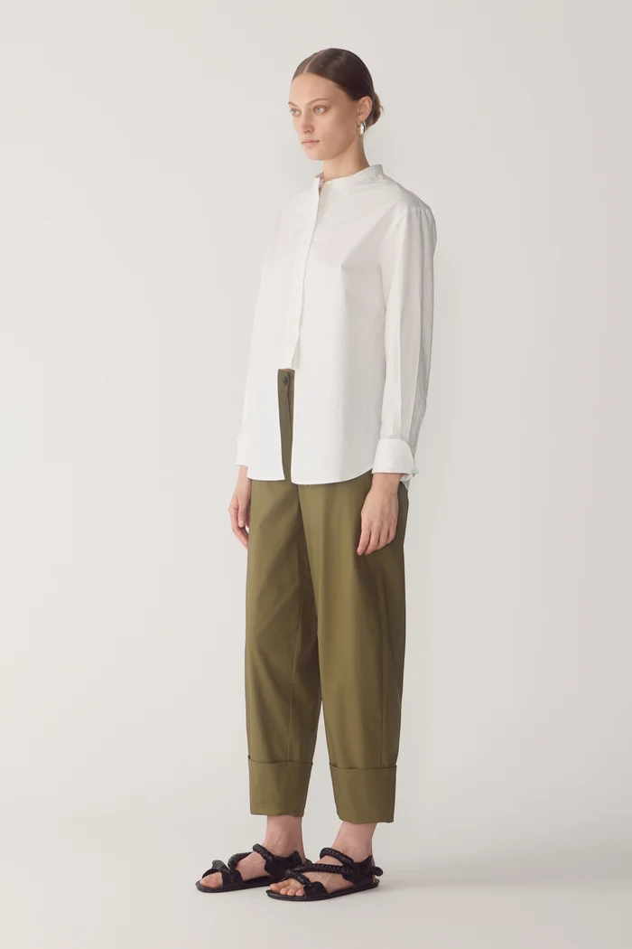 Jordyn Shirt | White Pinstripe