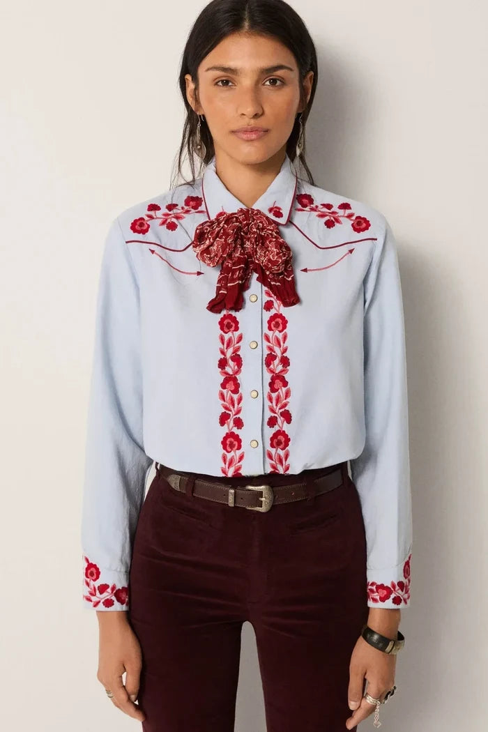 Jose Blouse | Ranch Blue