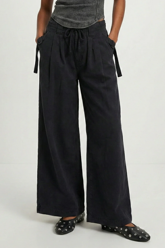 Julien Wide Leg Chino | Washed Black