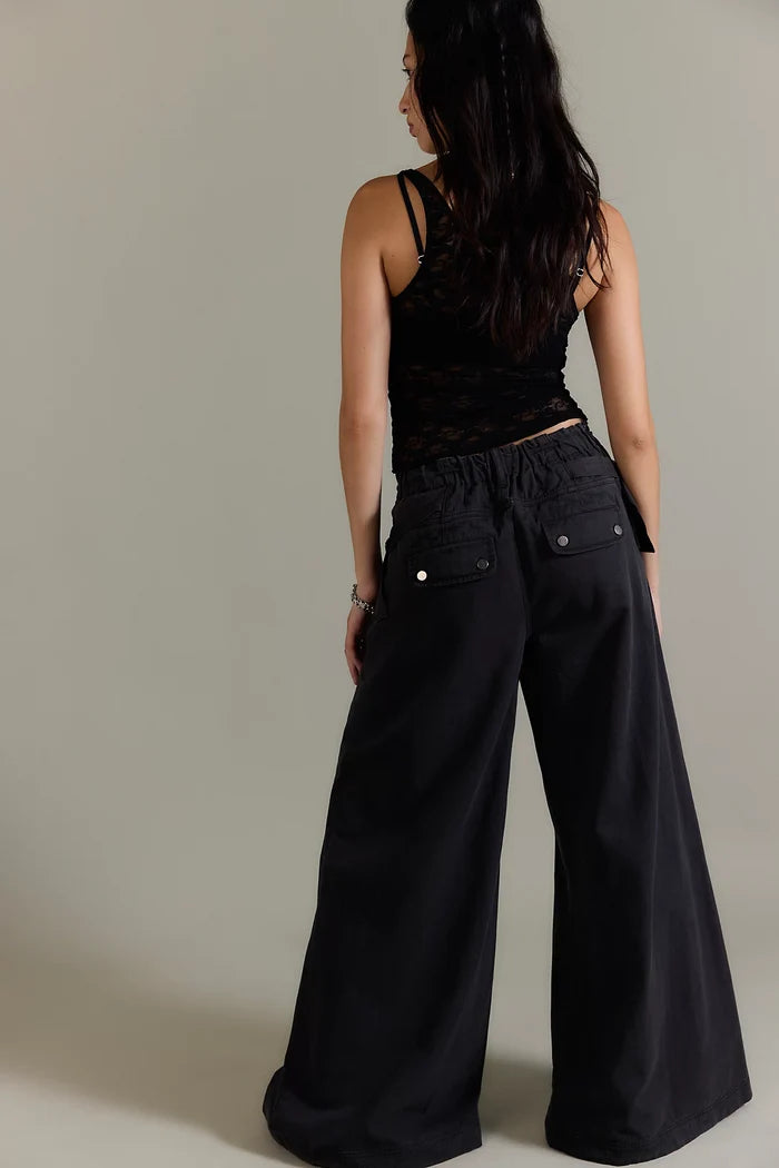Julien Wide Leg Chino | Washed Black