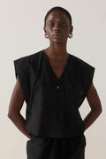 Lark Top | Black Embroidered Organza