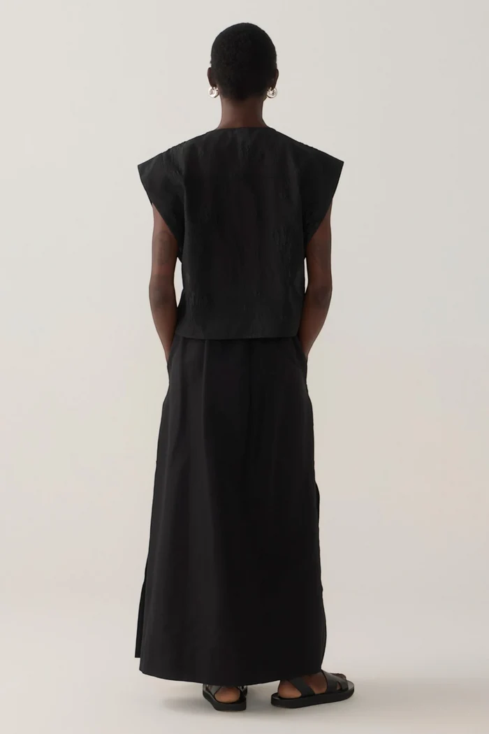 Lark Top | Black Embroidered Organza