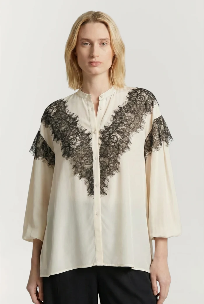 Lashes Top | Cream/Black