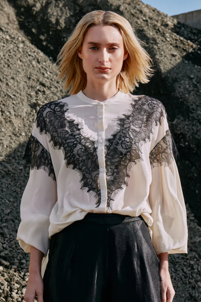 Lashes Top | Cream/Black