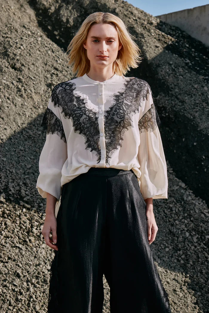 Lashes Top | Cream/Black