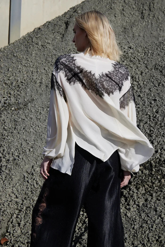 Lashes Top | Cream/Black