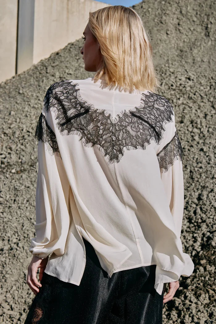 Lashes Top | Cream/Black