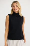 Lawrence Sleeveless Knit Top | Black