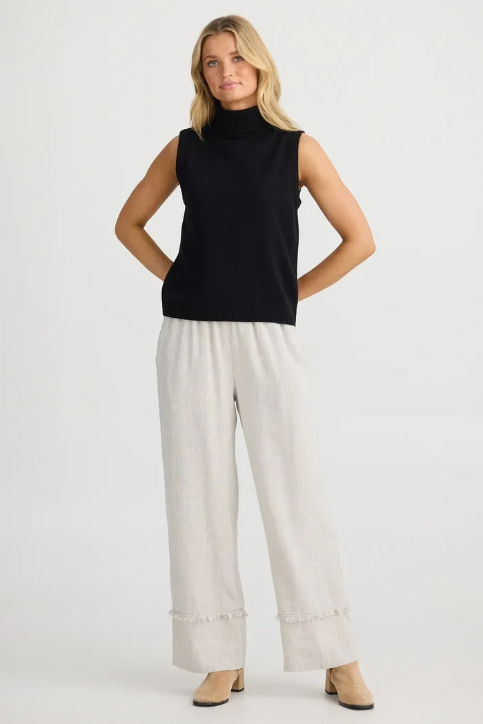 Lawrence Sleeveless Knit Top | Black