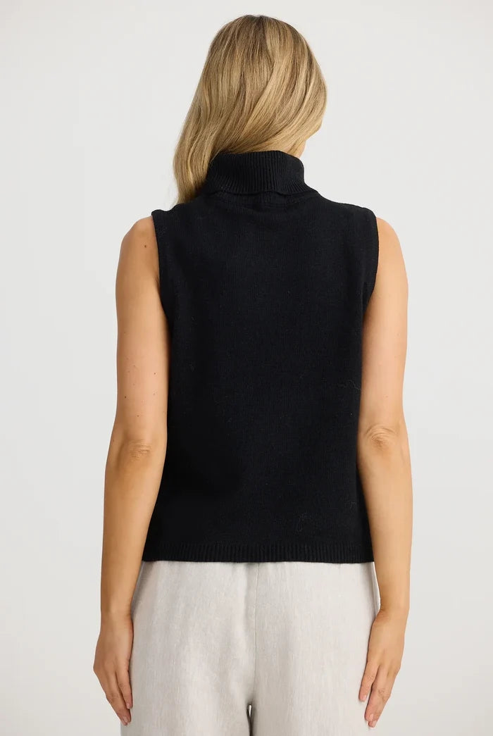 Lawrence Sleeveless Knit Top | Black