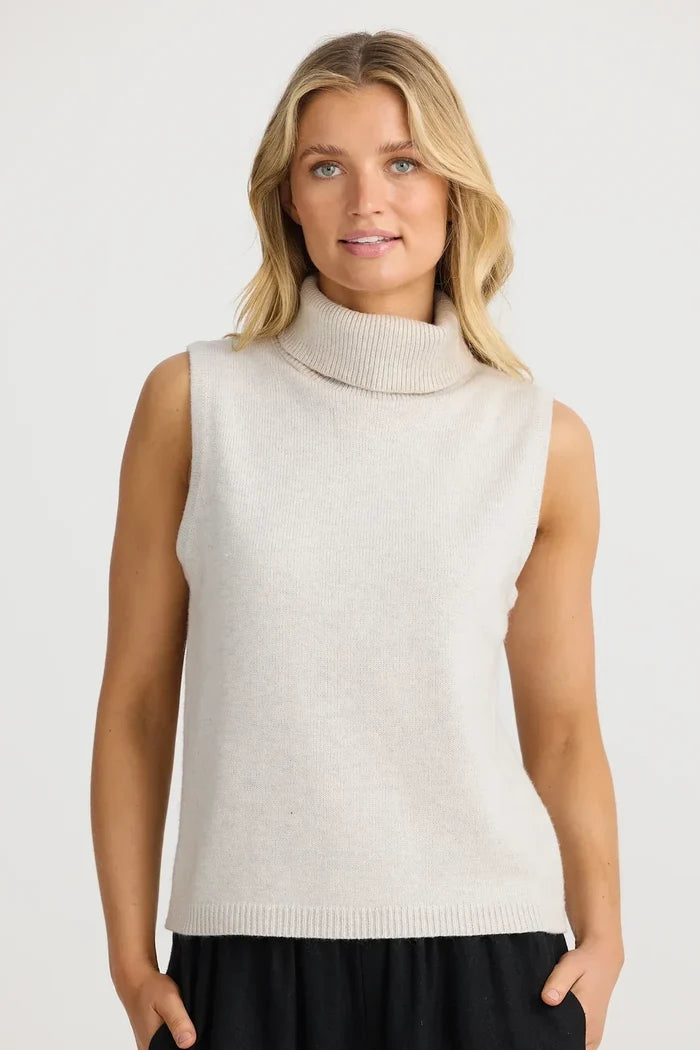 Lawrence Sleeveless Knit Top | Oatmeal