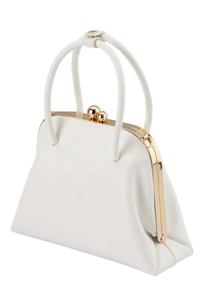 Leandra Top Handle Bag | White