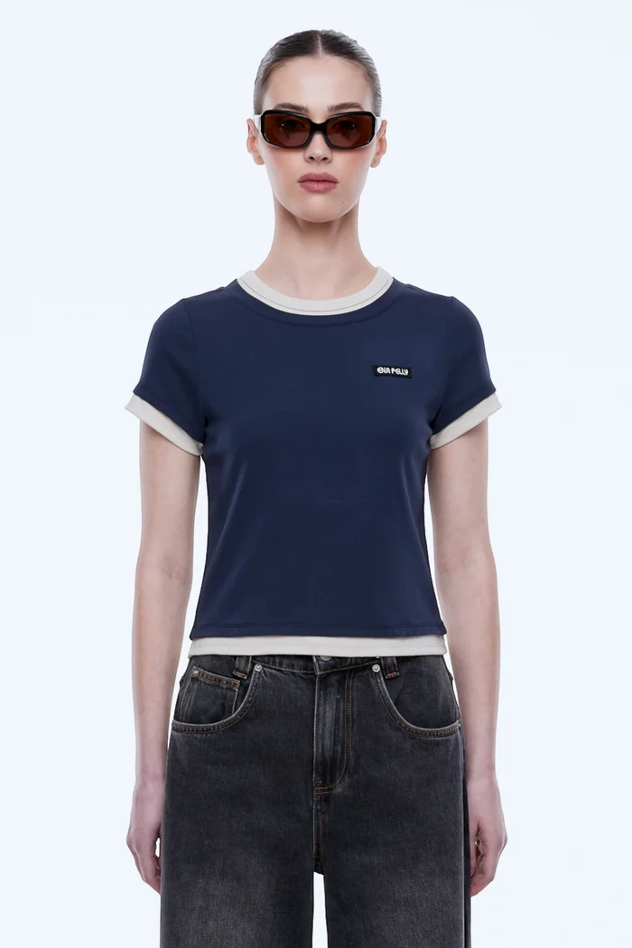 Lenny T-Shirt | Nevy/Beige